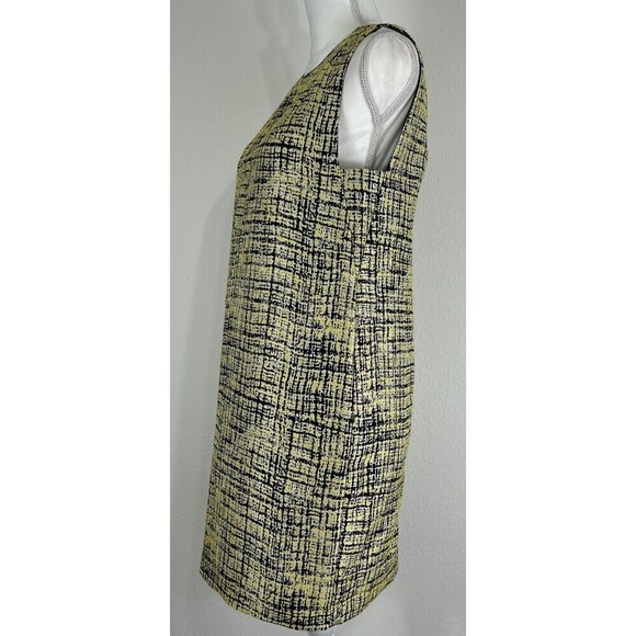 Frnch Yellow & Black Sleeveless Tweed Dress Size Medium (4/6) - Picture 7 of 12